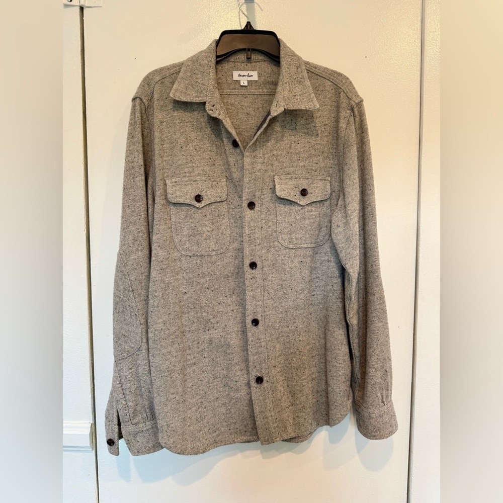 Steven Alan Wool Silk Linen Blend Shirt Sz L